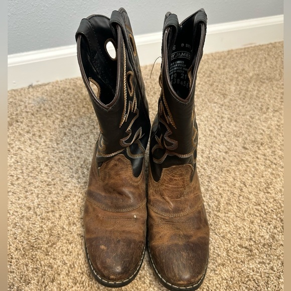 Cody James cowboy boots men’s size 6 black brown leather - Picture 8 of 10